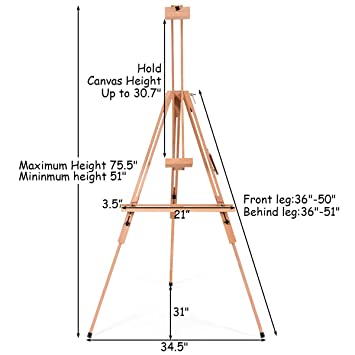 Brustro Artists’ Sketching Tilted Wooden Easel Heavy