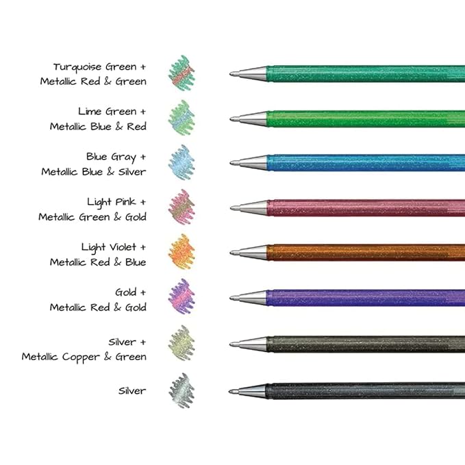 PENTEL K110-DM Hybrid Dual Metallic Gel Roller Pen (PREMIUM Colour) 8PC SET