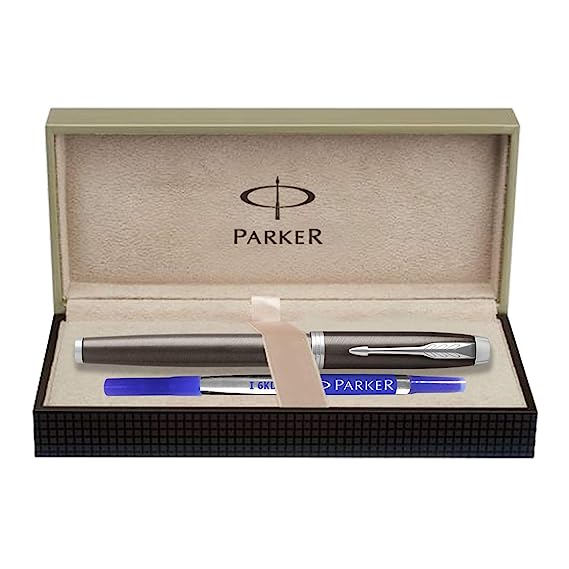 Parker IM Dark Esspresso Chrome Trim Roller Ball Pen