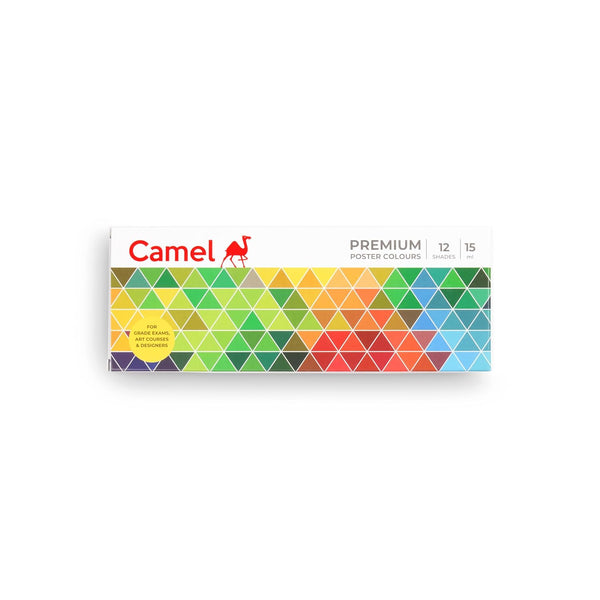 Camel Premium Poster Colours - 15 ml each, 12 shades (Set of 12, Multicolor)