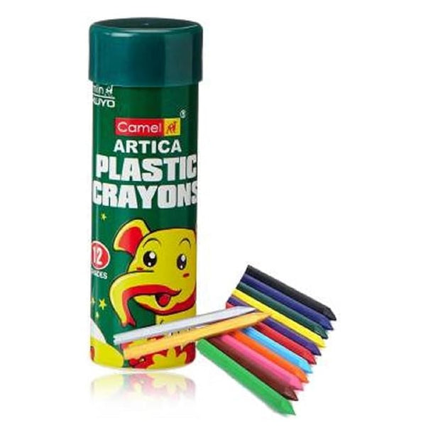 Camlin Plastic Crayons 12 Shades Erasable and Sharpenable (Pack of 2, Multicolor)