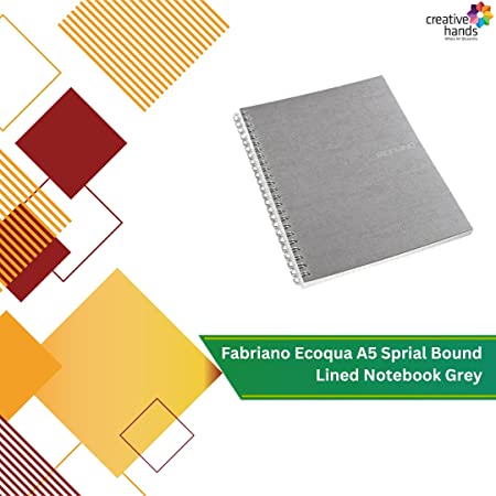 Fabriano Ecoqua A5 Spiral Bound Lined Notebook Grey