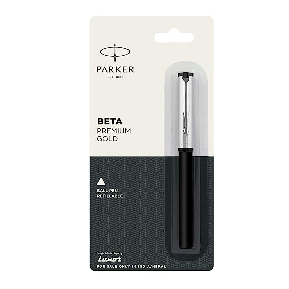 Parker Beta Premium Ball Pen Chrome Trim Systemark Silver