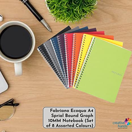 Fabriano Ecoqua A4 Spiral Bound Graph 10MM Notebook Orange