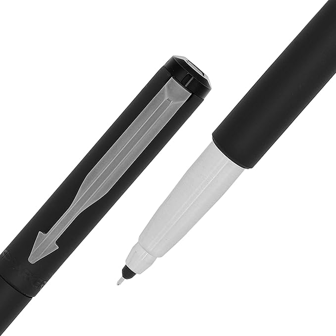 Parker Vector Matte Black Roller Ball Pen | Gunmetal Trim |Ink Color – Blue