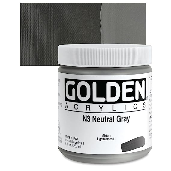 Golden Heavy Body Acrylic Paints 236ML Neutral Gray N3