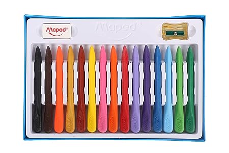 MAPED ERASABLE PLASTIC CRAYONS SET OF 15