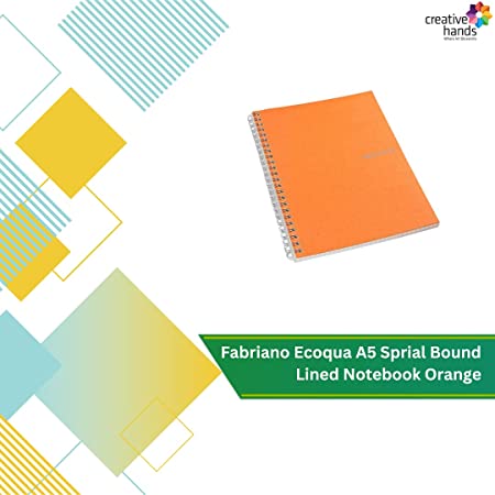 Fabriano Ecoqua A5 Spiral Bound Lined Notebook Orange