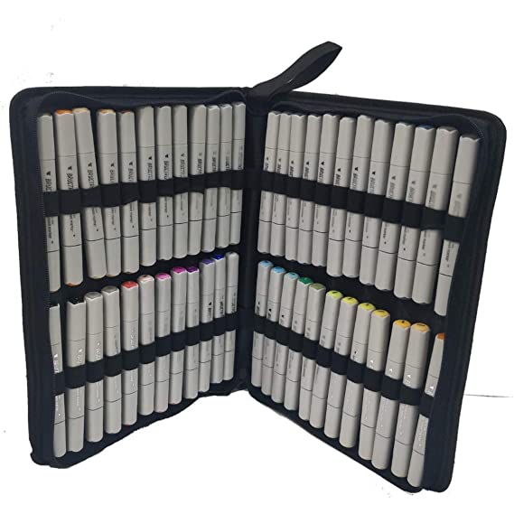 Brustro Twin Tip Alcohol Based Marker Set of – 48 (in an Elegant Marker Wallet)