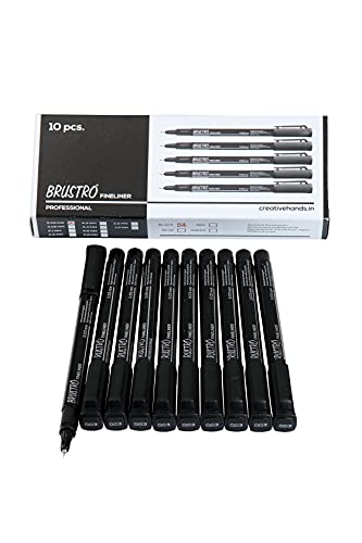 Brustro Professional Pigment Based Fineliner (Black and Archival Waterproof UV Resistant Ink) - 0.2mm