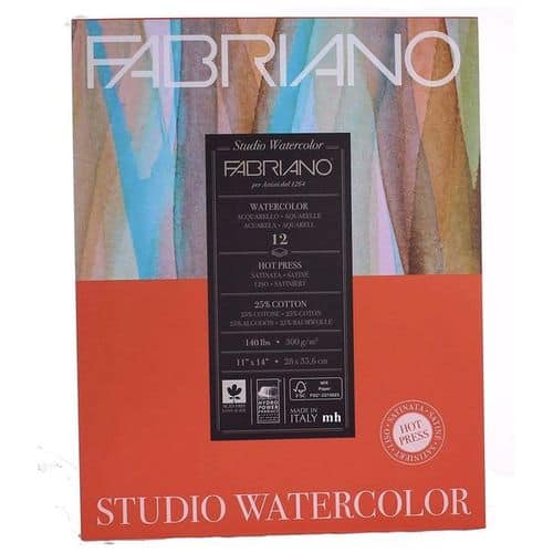 Fabriano Studio Watercolor Blocks HP 300 GSM 28 cm X 35.6 cm (12 Sheets)