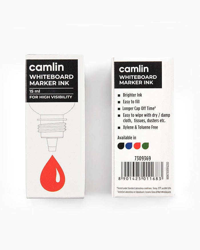 CAMLIN WHITE BOARD MARKER INK RED 15ML, Pack of 2