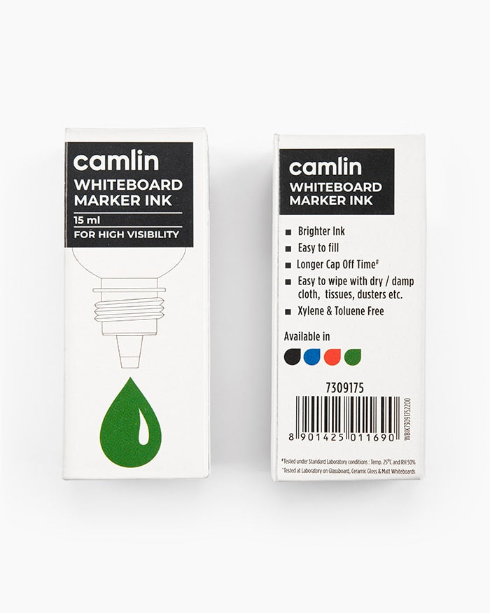 CAMLIN WHITE BOARD MARKER INK GREEN 15ML, Pack of 2