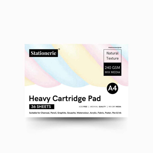 Stationerie Artists’ Heavy Cartridge A4 Pad 240gsm 36 Sheets (72 PAGES)