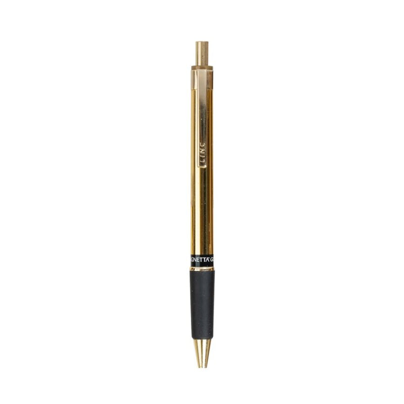 Linc Signetta Gold Retractable 0.7mm Ball Pen, Blue Ink, Gold Body, Pack of 3