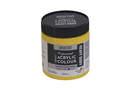 Brustro Professional Artists ’ Heavybody Acrylic Paint 237Ml Cadmium Yellow Medium (Sr 4)