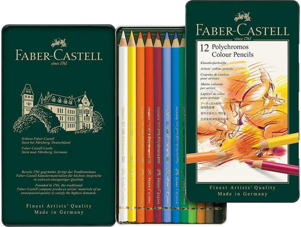 Faber-Castell Polychromos Color Pencil Set - Pack of 12