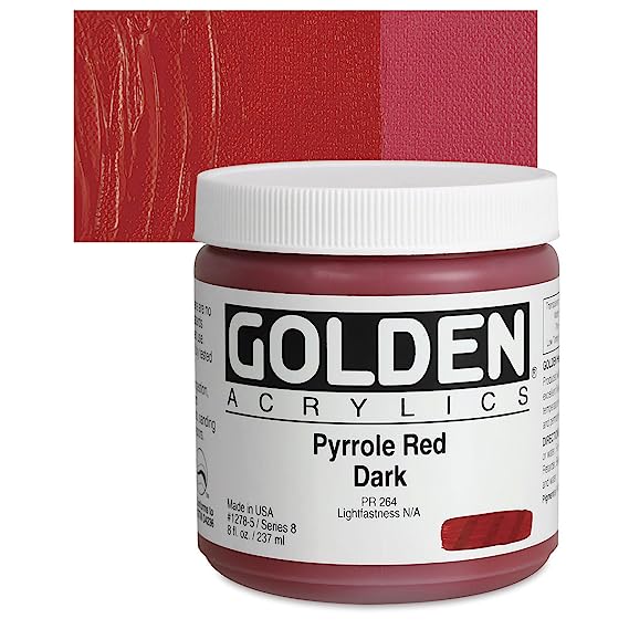 Golden Heavy Body Acrylic Paints 236ML Pyrolle Red Dark