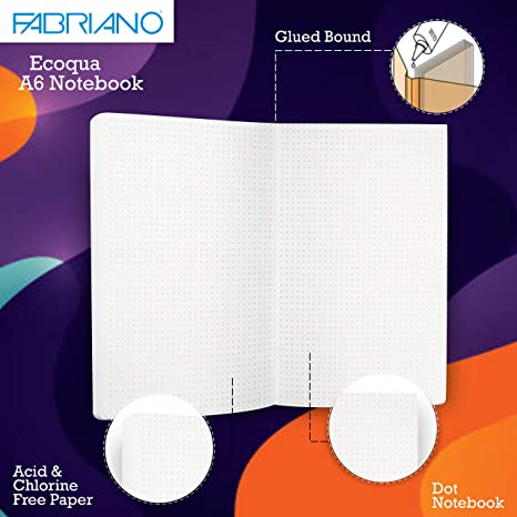 Fabriano Ecoqua A6 Glued Bound Dot Notebook Lime