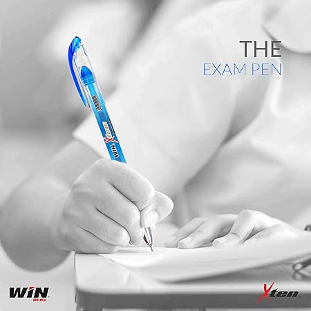 WIN X-Ten Ball Pens | Pack of 20 Pens (10 Blue Ink & 10 Black Ink) | Elasto Grip for Comfortable Writing | 0.7 mm Tip Smooth Flow of Ink | Long Lasting Pens Ideal for Students | Perfect Pens for Exams