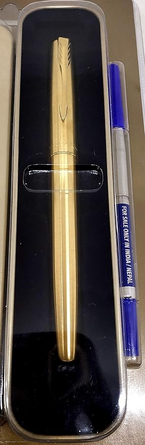 Parker Frontier Gold Fountain Pen, Fine Nib, Gold Trim