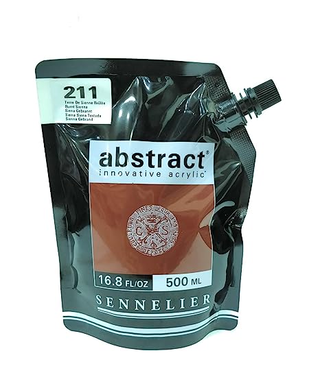 Sennelier Abstract Acrylic Artist Paint Pouch 500ML Burnt Sienna