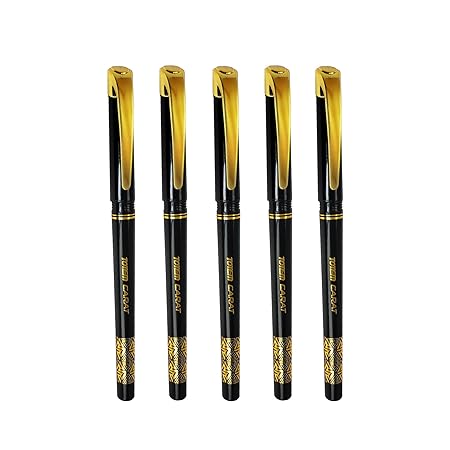 TOTEM Carat Ball Pens | 10 Black Ink Pens | Stylish Design | 0.7 mm Tip | Pens for Students | School and Office Stationery | Premium Pens Set