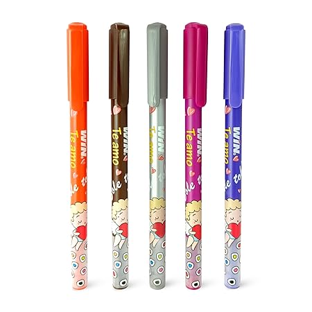 WIN Te amo Ball Pens | Multicolor Ink Pens, Gift Pack | Multicolor Body same as Multicolor Ink | 1 mm Tip | Colour Pens for Notes | Gift for Your Loved Ones | Pens for Students | Stationery Set