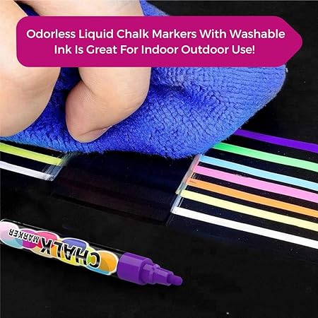 Oytra 8pcs 6 mm Liquid Chalk Marker Pens LED Writing Board Glass Art Pen Window