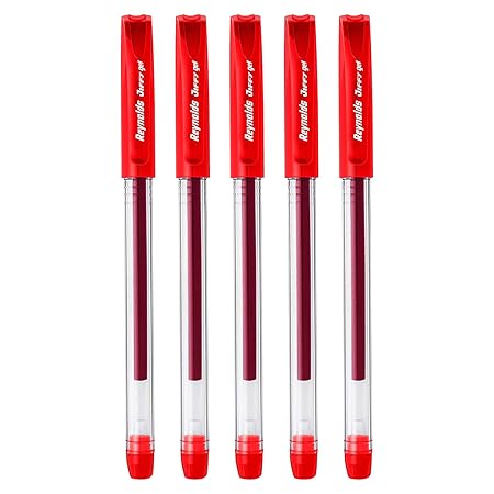 Reynolds Jiffy Gel Pen (Pack of 50, Ink Color - Red)