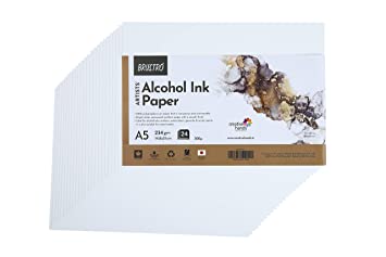 Brustro Artists' Alcohol Ink Paper 234 GSM, 300 Micron A5 (Pack of 24 Sheets)