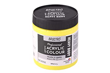 Brustro Professional Artists ’ Heavybody Acrylic Paint 237Ml Yellow Lt.Hansa (Sr 2)