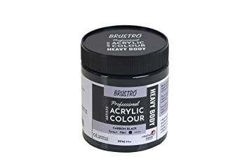 Brustro Professional Artists ’ Heavybody Acrylic Paint 237Ml Carbon Black (Sr 1)