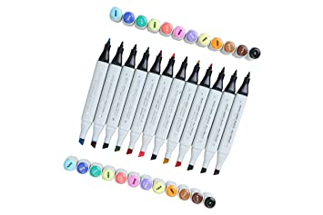 Brustro Twin Tip Alcohol Based Marker Set of 12 – Basic A