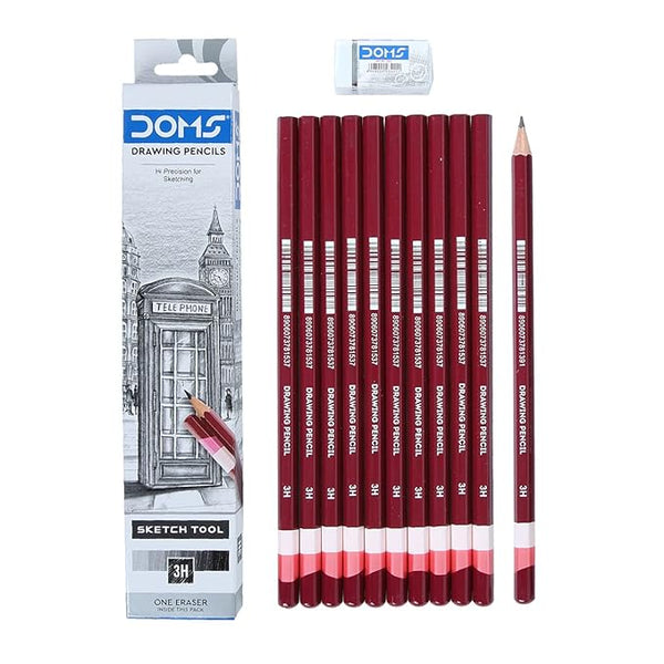 DOMS Drawing & Sketching 3H Pencil (Pack of 40)