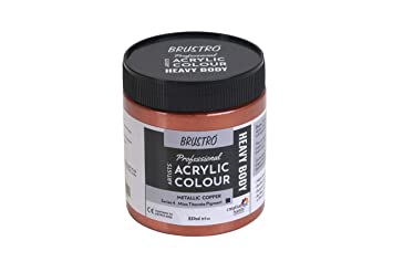 BRUSTRO Professional Artists ’ Heavybody Acrylic Paint 237Ml Metallic Copper (Sr 4)