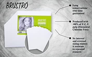 Brustro Artists' DRAWING PAPER 200GSM 100 SHEETS. Size 10 X 14 cm