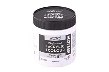 Brustro Professional Artists Heavybody Acrylic Paint 237ml Titanium White (Sr 1)