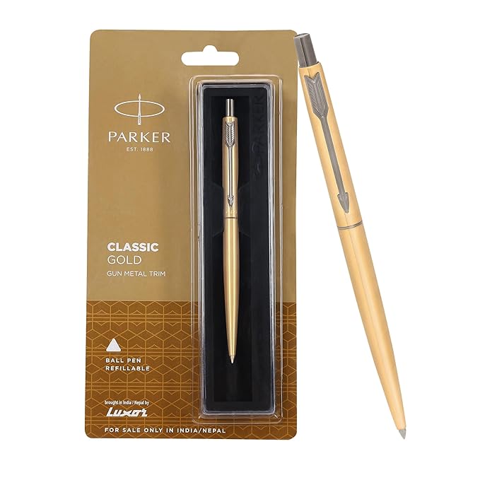 Parker Classic Gold| Gun Metal Trim| Ball Pen| Ink Colour - Blue