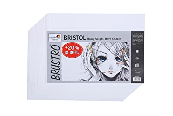 Brustro Bristol Ultra Smooth Paper 250 GSM A4 (Pack of 20+4 Sheets)