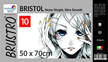 Brustro Bristol Ultra Smooth paper 250 Gsm 50 x 70 cm (10 Sheets)