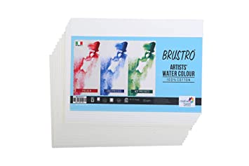 Brustro Artists' Watercolour paper 100% ASSORTED 300GSM 6X3-18 SHEETS. Size 10 X 14 cm