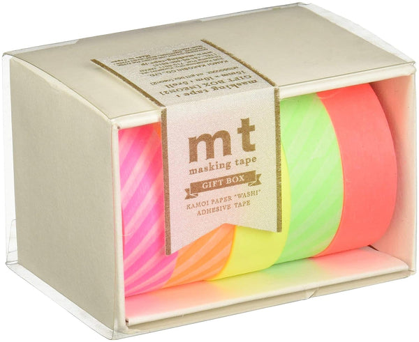 mt Washi Japanese Masking Tape Gift Box, 15 mm x 5 mtrs Shade – NEON2 (Pack of 5)
