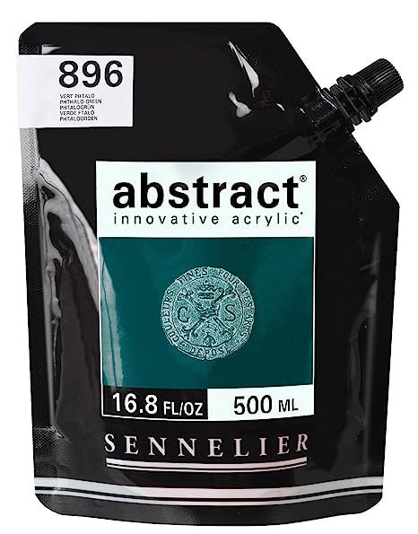 Sennelier Abstract Acrylic Artist Paint Pouch 500ML Phthalo Green