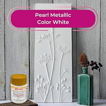 Oytra 100 ml Metallic Acrylic Color Paint Metal Colours for Professionals Artist Hobby Painters DIY Art and Craft Painting Drawings on Canvas (White)