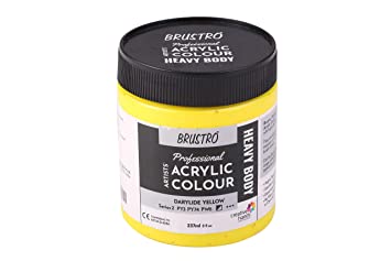 Brustro Professional Artists ’ Heavybody Acrylic Paint 237Ml Darylide Yellow (Sr 2)