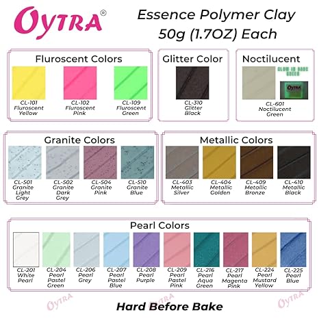 Oytra Essence Polymer Oven Bake Clay 50grams / 1.7OZ (Noctilucent Green) Glow in Dark