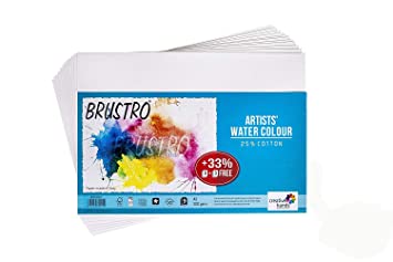 Brustro Artists' Watercolour Paper 300 GSM A3 -25% cotton CP (Packet Contains 9+3 sheet )