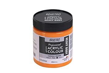 Brustro Professional Artists ’ Heavybody Acrylic Paint 237Ml Cadmium Orange (Sr 4)