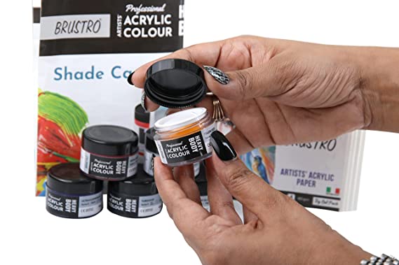 BRUSTRO Professional Artists HeavyBody Acrylic Paint Packs – 10ML Pack of 6 – Test The Best